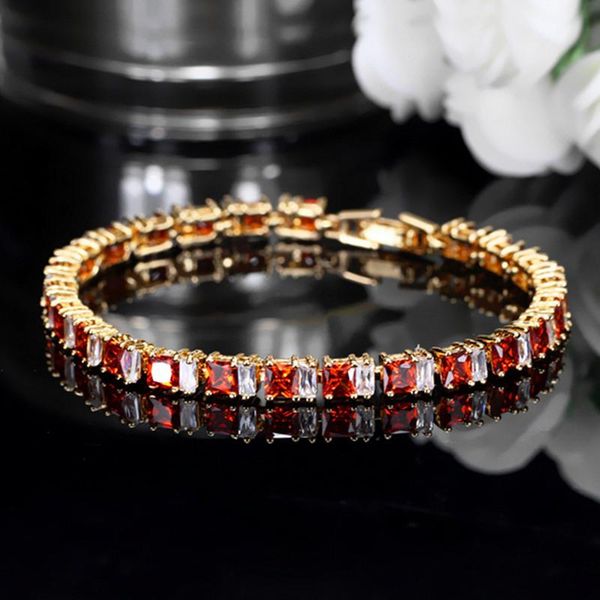 link, chain european and american jewelry green copper plating real gold zircon bracelet women's, Black 
link, chain european and american jewelry green copper plating real gold zircon bracelet women's, Black