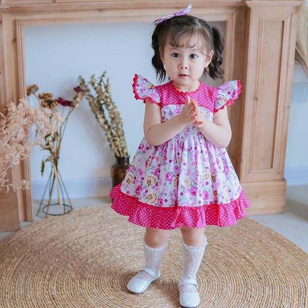 girl's dresses vintage girls floral baby spainsh dress boutique children ll050, Red;yellow
girl's dresses vintage girls floral baby spainsh dress boutique children ll050, Red;yellow