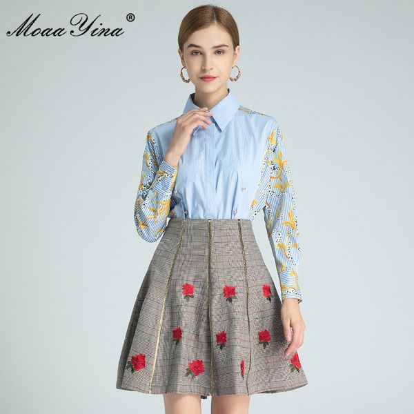 fashion set spring women's long sleeve baroque print blouses +embroidery zipper short skirt elegant two-piece set 210524, White
fashion set spring women's long sleeve baroque print blouses +embroidery zipper short skirt elegant two-piece set 210524, White