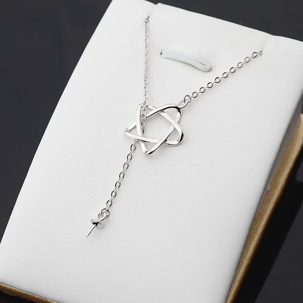 diy accessories s925 silver pendant necklace female pearl empty five pointed star pendant set clavicle chain semi-finished 392
diy accessories s925 silver pendant necklace female pearl empty five pointed star pendant set clavicle chain semi-finished 392