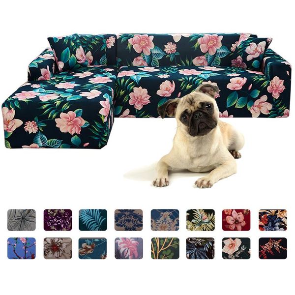 chair covers pastoral style flowers print stretch sofa cover green leaves elastic couch l shaped for living room need 2 sets