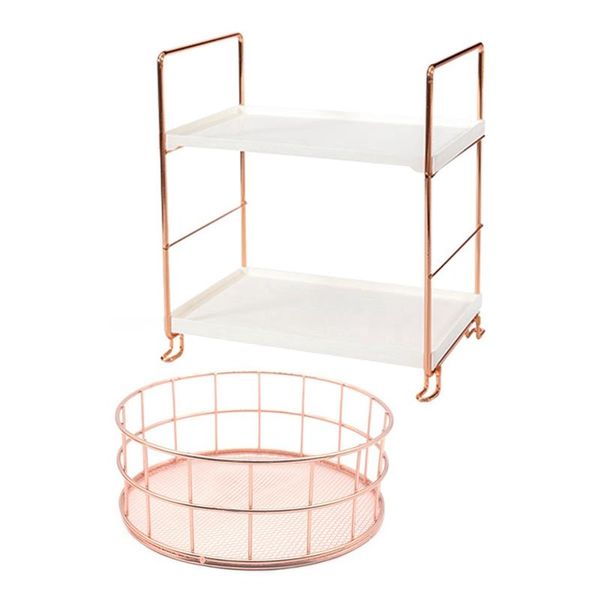 storage baskets promotion 1 pcs nordic style rose gold iron basket & 2 layers bathroom makeup organizer shelves
storage baskets promotion 1 pcs nordic style rose gold iron basket & 2 layers bathroom makeup organizer shelves