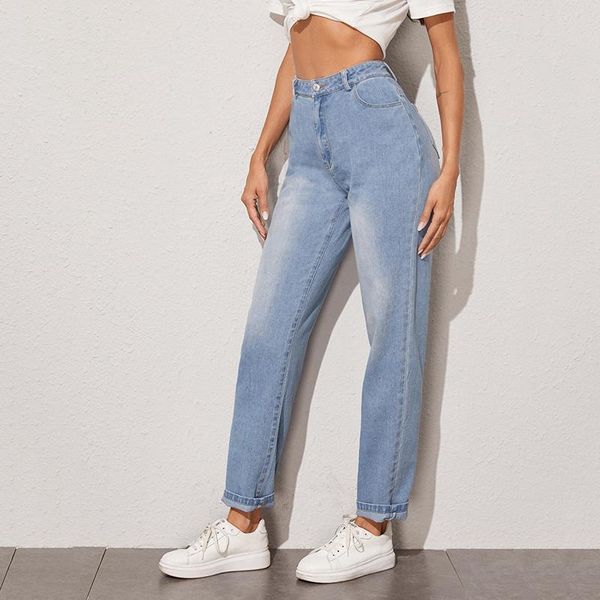women's jeans spring autumn retro high waist cotton canvas casual fit straight leg jean, Blue
women's jeans spring autumn retro high waist cotton canvas casual fit straight leg jean, Blue