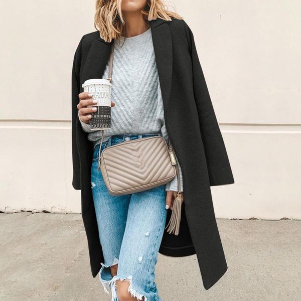women's wool & blends fashion women warm winter woolen blend coat faux thin trench jacket ladies slim long overcoat #8, Black
women's wool & blends fashion women warm winter woolen blend coat faux thin trench jacket ladies slim long overcoat #8, Black