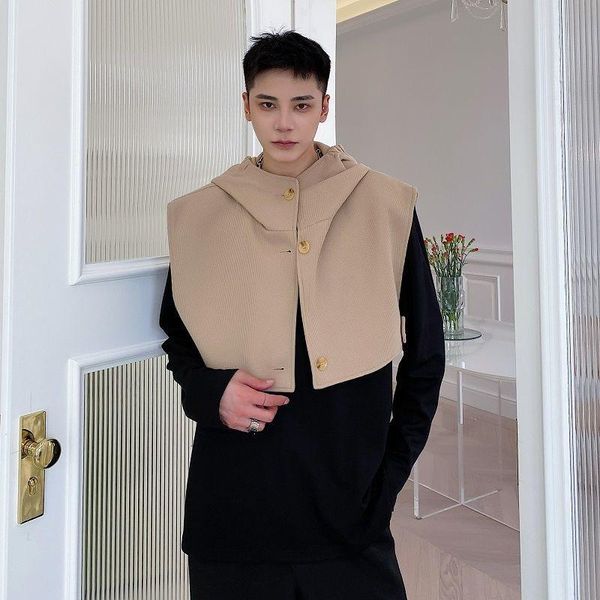 men's vests vest hoodie handsome short style korean trend solid color streetwear male clothing 2021 autumn fashion, Black;white
men's vests vest hoodie handsome short style korean trend solid color streetwear male clothing 2021 autumn fashion, Black;white