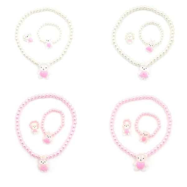 earrings & necklace simulated pearl bead bear/ 3pcs necklaces+bracelets+rings cute pendant girls fashion jewelry sets accessories gift, Silver
earrings & necklace simulated pearl bead bear/ 3pcs necklaces+bracelets+rings cute pendant girls fashion jewelry sets accessories gift, Silver