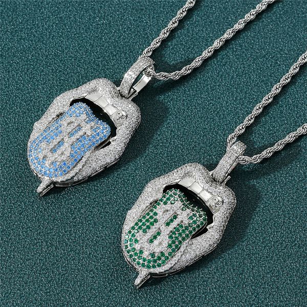 copper iced out cubic zircon the tongue pendant necklace colors stone hip hop jewelry for gift, Silver
copper iced out cubic zircon the tongue pendant necklace colors stone hip hop jewelry for gift, Silver
