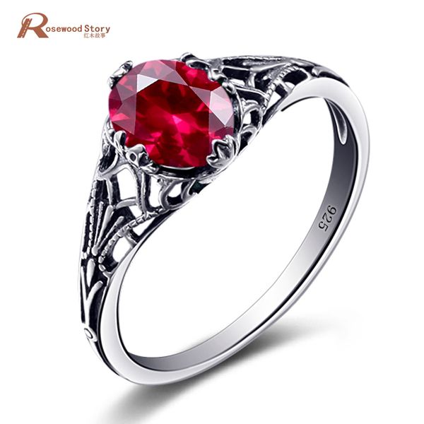 charms handmade created ruby stone ring real 925 sterling silver vintage rings for women rose jewelry bague femme, Black
charms handmade created ruby stone ring real 925 sterling silver vintage rings for women rose jewelry bague femme, Black