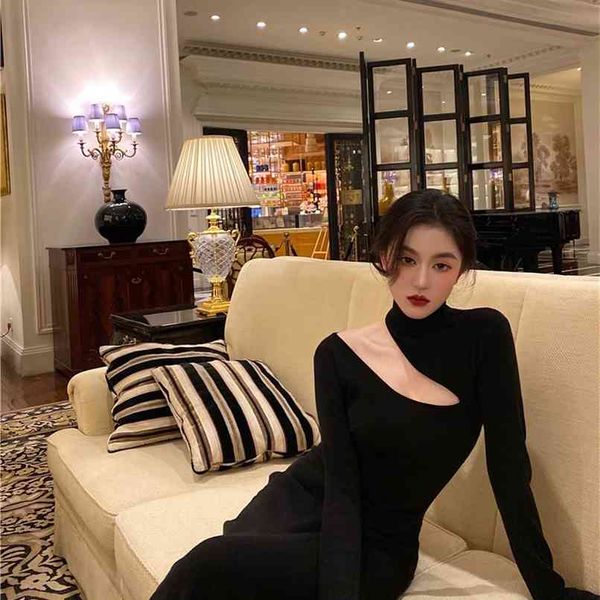 black off shoulder dress women vintage elegant highneck all match long sleeve bodycon dresses femme party date 210520, Black;gray
black off shoulder dress women vintage elegant highneck all match long sleeve bodycon dresses femme party date 210520, Black;gray