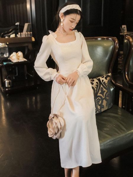wavsiyier lace square collar dress women korean style 2021 vintage a-line spring winter woman party elegant long sleeve dresses casual, Black;gray
wavsiyier lace square collar dress women korean style 2021 vintage a-line spring winter woman party elegant long sleeve dresses casual, Black;gray