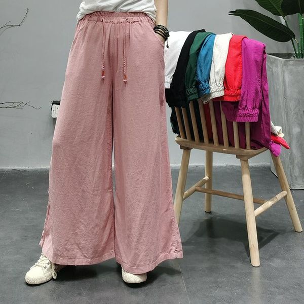 women's pants & capris summer women retro elastic waist drawstring loose long wide leg trousers ladies 2021 casual, Black;white
women's pants & capris summer women retro elastic waist drawstring loose long wide leg trousers ladies 2021 casual, Black;white