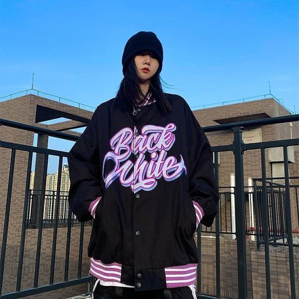 women's jackets american retro hip-hop baseball uniform female 2021 spring-autumn trendy korean casual loose jacket bomber coat for wom, Black;brown
women's jackets american retro hip-hop baseball uniform female 2021 spring-autumn trendy korean casual loose jacket bomber coat for wom, Black;brown