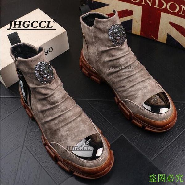 casual martin boots men's snowshoes korean version joker high ankle leather designer booties zapatillas hombre v47, Black
casual martin boots men's snowshoes korean version joker high ankle leather designer booties zapatillas hombre v47, Black