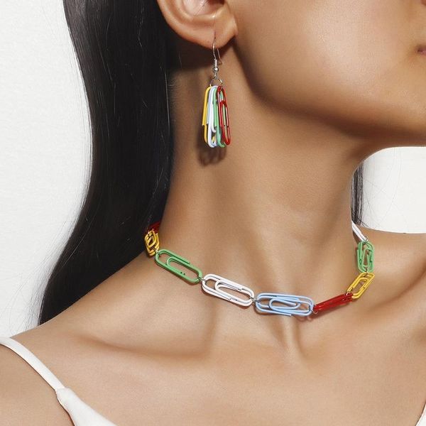 earrings & necklace paper clip women creative necklaces woman fashion colorful girl punk pin pendant party jewelry trendy metal collares, Silver
earrings & necklace paper clip women creative necklaces woman fashion colorful girl punk pin pendant party jewelry trendy metal collares, Silver