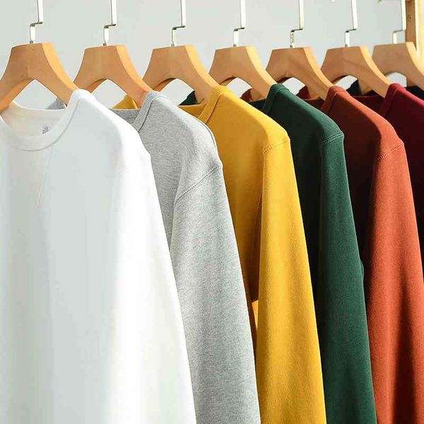 340g inverted triangle round neck solid color men's and women's same terry sweater 2021, Black
340g inverted triangle round neck solid color men's and women's same terry sweater 2021, Black