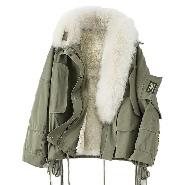 women's fur & faux 2021 real coat women parkas winter jacket natural loose female fashion, Black
women's fur & faux 2021 real coat women parkas winter jacket natural loose female fashion, Black