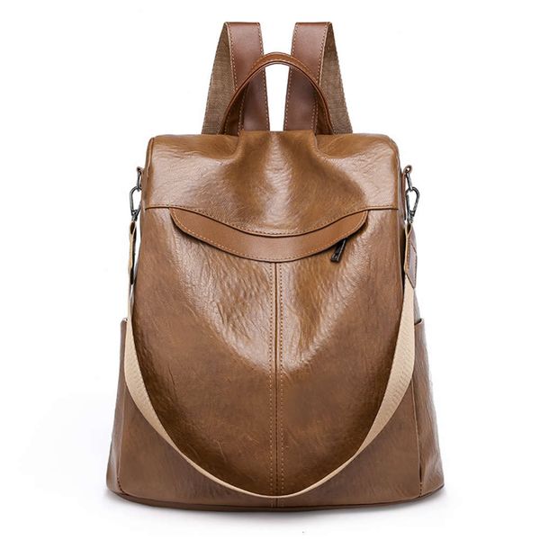 2021 women's bag double shoulder large capacity student school travel backpack soft leather personality
2021 women's bag double shoulder large capacity student school travel backpack soft leather personality