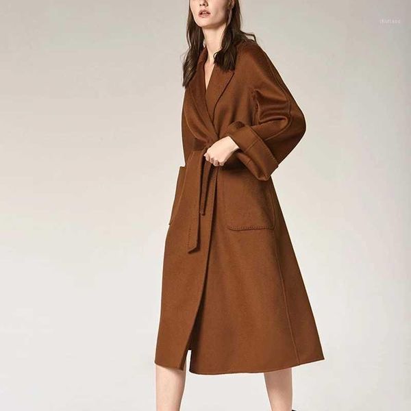 women's wool & blends women coats cashmere double side coat overcoat 2021 winter long outerwear, Black
women's wool & blends women coats cashmere double side coat overcoat 2021 winter long outerwear, Black