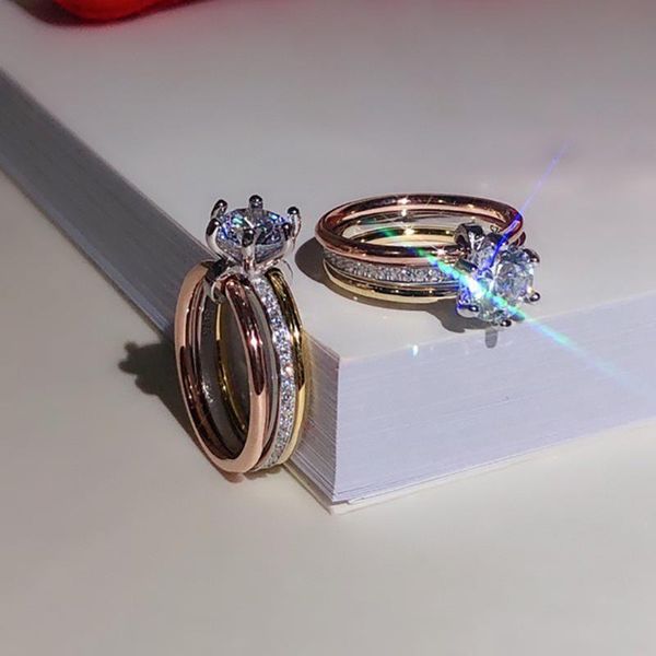 cluster rings pure 925 sterling silver jewelry for women three layers cz diamond wedding engagement branch ring, Golden;silver
cluster rings pure 925 sterling silver jewelry for women three layers cz diamond wedding engagement branch ring, Golden;silver