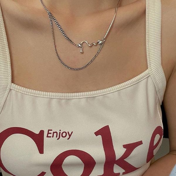 pendant necklaces corrugated clavicle chain necklace for women initial choker stainless steel letter, Silver
pendant necklaces corrugated clavicle chain necklace for women initial choker stainless steel letter, Silver