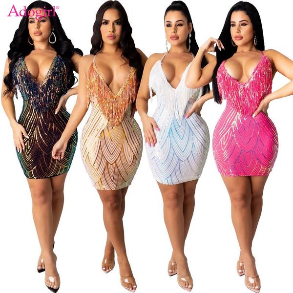 adogirl women sequins tassel bodycon dress deep v neck spaghetti straps sheath mini night club party dresses christmas casual, Black;gray
adogirl women sequins tassel bodycon dress deep v neck spaghetti straps sheath mini night club party dresses christmas casual, Black;gray