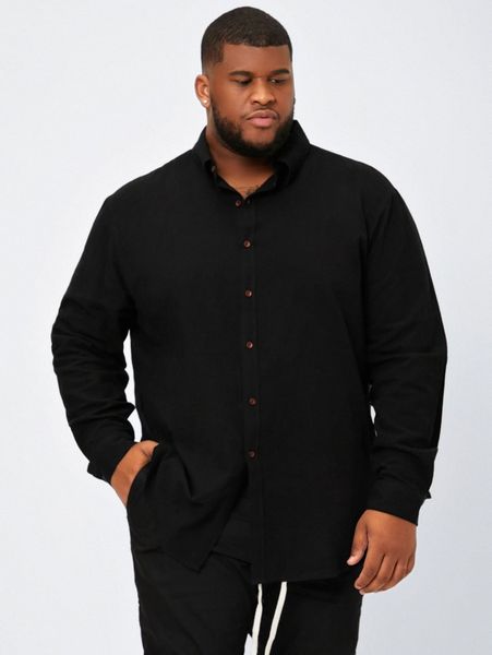 extended sizes men button front shirt t0jt#, White;black
extended sizes men button front shirt t0jt#, White;black