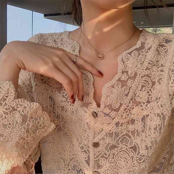 korean ins fashion sweet ladies crop blouse chic v neck lace ruffle shirt short gothic 210529, White
korean ins fashion sweet ladies crop blouse chic v neck lace ruffle shirt short gothic 210529, White