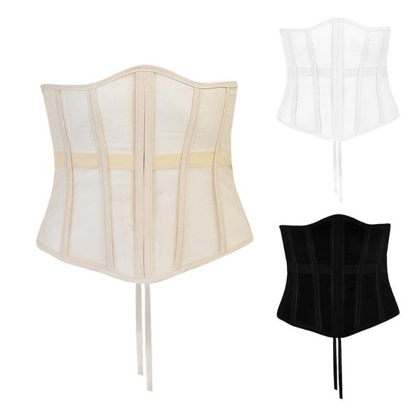 belts women see-through mesh underbust corset crisscross lace-up bandage bustier slimming waist belt cincher body shaper club, Black;brown
belts women see-through mesh underbust corset crisscross lace-up bandage bustier slimming waist belt cincher body shaper club, Black;brown