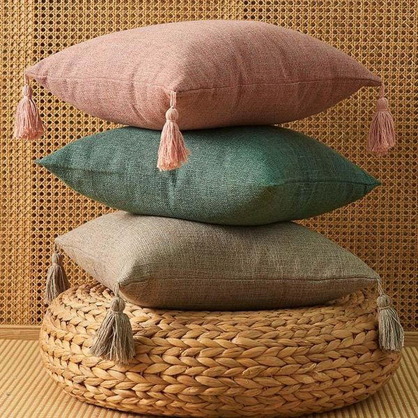 cushion/decorative pillow solid color cotton linen cushion cover with tassel simple home sofa living room decoration square pillows buddhism
cushion/decorative pillow solid color cotton linen cushion cover with tassel simple home sofa living room decoration square pillows buddhism