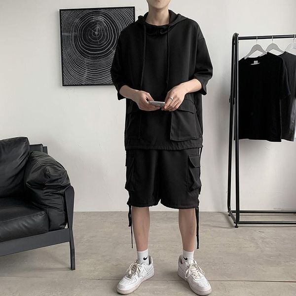 men's tracksuits hooded sports t-shirt suit black cargo big pocket short sleeve shorts pants loose summer casual male clothes, Gray
men's tracksuits hooded sports t-shirt suit black cargo big pocket short sleeve shorts pants loose summer casual male clothes, Gray