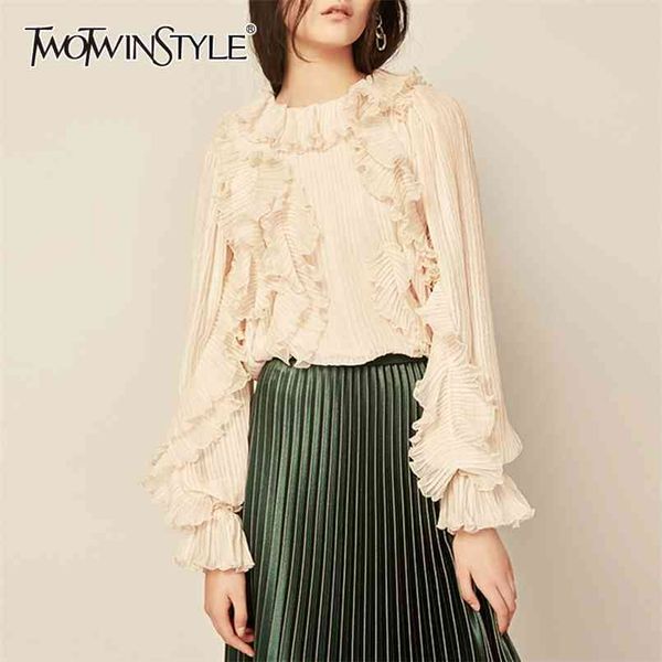 elegant patchwork ruffle shirt for women stand collar long sleeve casual solid blouse female fashion clothing 210524, White
elegant patchwork ruffle shirt for women stand collar long sleeve casual solid blouse female fashion clothing 210524, White