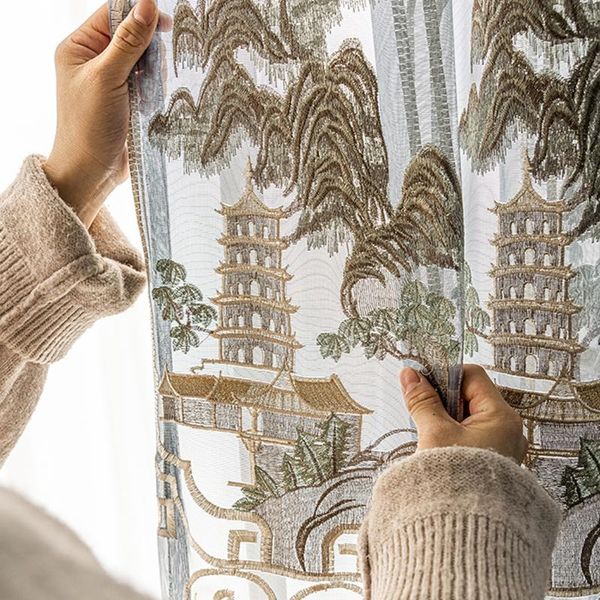 embroidered tower voile curtains for living room bedroom chinese hangzhou leifeng pattern sliding door window drapes curtain
embroidered tower voile curtains for living room bedroom chinese hangzhou leifeng pattern sliding door window drapes curtain
