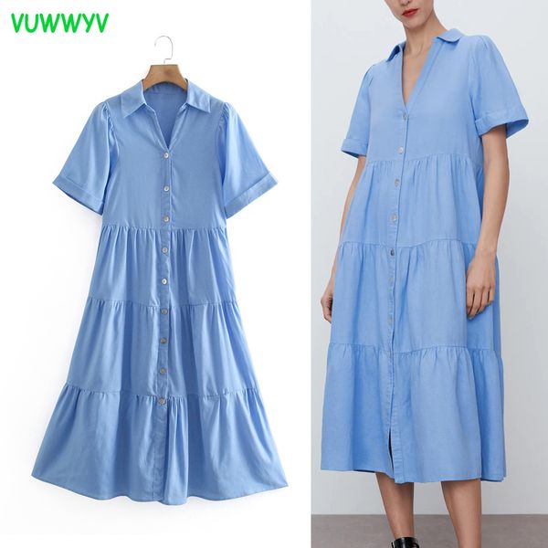 blue patchwork linen midi woman dress summer elegant casual pleated smock women short sleeve front button vestidos 210430, Black;gray
blue patchwork linen midi woman dress summer elegant casual pleated smock women short sleeve front button vestidos 210430, Black;gray