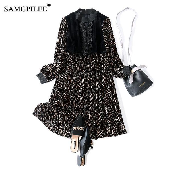 autumn winter clothes for women 2021 casual plus size dress velvet leopard patchwork full sleeve o-neck dresses, Black;gray
autumn winter clothes for women 2021 casual plus size dress velvet leopard patchwork full sleeve o-neck dresses, Black;gray