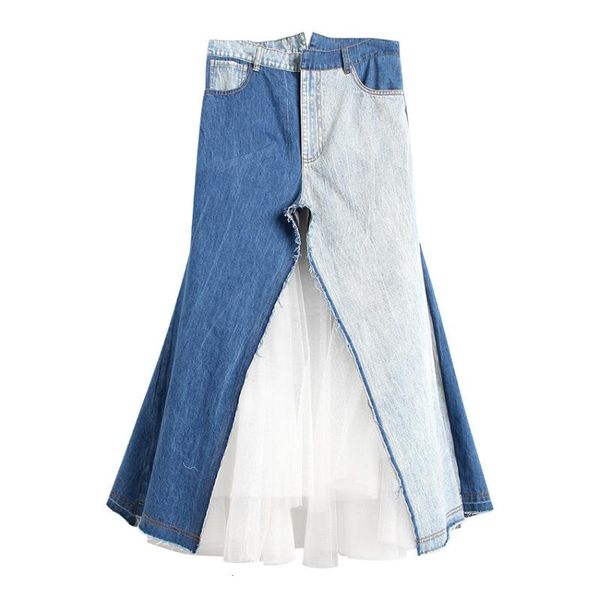 skirts mevgo 2021 designed contrary denim mesh patchwork skirt heavy work irregularity jeans splice trumpet high street hd2556, Black
skirts mevgo 2021 designed contrary denim mesh patchwork skirt heavy work irregularity jeans splice trumpet high street hd2556, Black