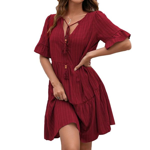 casual dresses 2021 autumn dress ladies short-sleeved v-neck a-line version fashion solid color loose, Black;gray
casual dresses 2021 autumn dress ladies short-sleeved v-neck a-line version fashion solid color loose, Black;gray