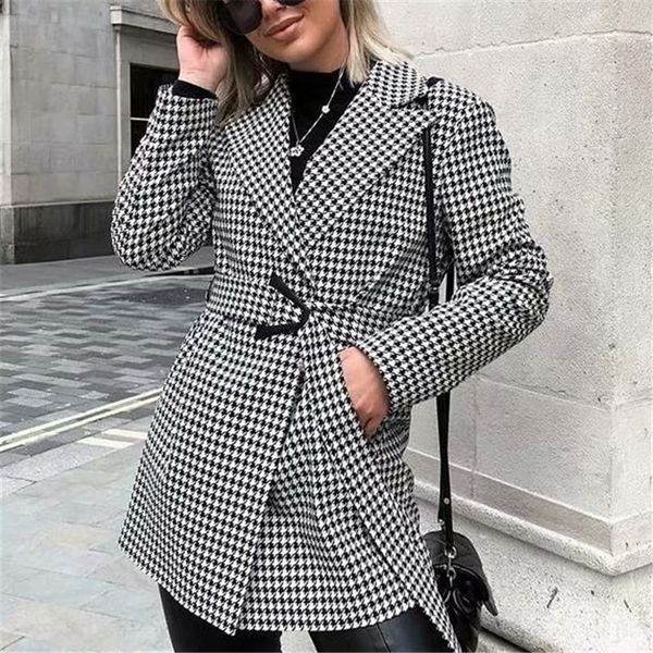 blsqr houndstooth women work blazer jacket casual double-breasted sashes suit female slim outwear 210430, White;black
blsqr houndstooth women work blazer jacket casual double-breasted sashes suit female slim outwear 210430, White;black