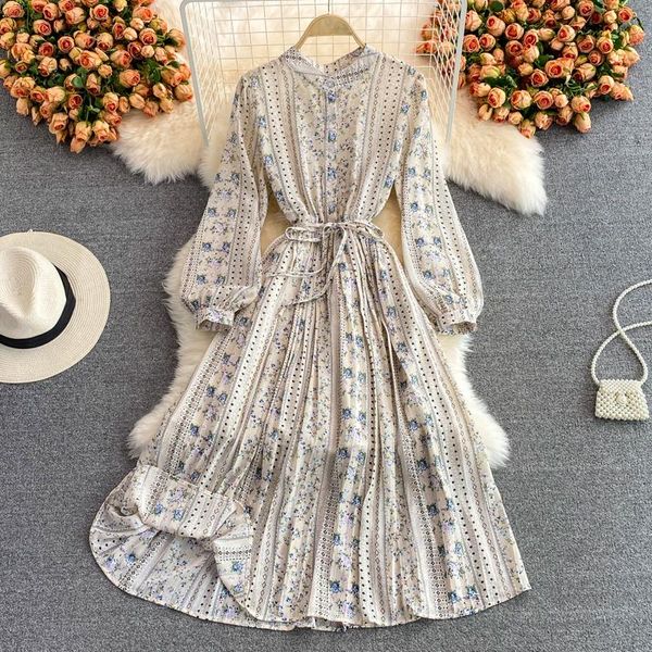 casual dresses yizzhoy summer a line stand collar chiffon women floral print single breasted lady full medium dress, Black;gray
casual dresses yizzhoy summer a line stand collar chiffon women floral print single breasted lady full medium dress, Black;gray