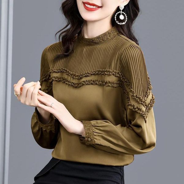 women's blouses & shirts puff sleeve ice silk cotton middle-sleeved shirt autumn lace fight and loose large size women, White
women's blouses & shirts puff sleeve ice silk cotton middle-sleeved shirt autumn lace fight and loose large size women, White