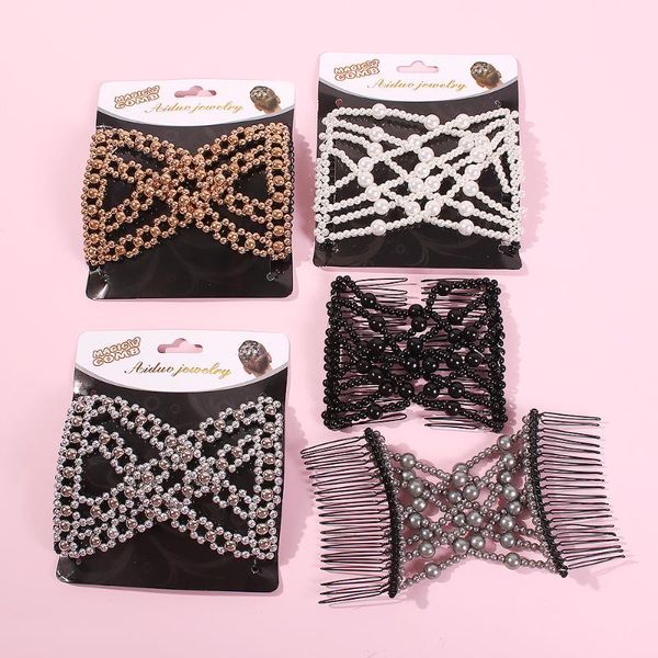 fashion elastic woman hair comb magic diy retro headband simulated pearls clips hairpins double row barrette accessory & barrettes, Golden;silver
fashion elastic woman hair comb magic diy retro headband simulated pearls clips hairpins double row barrette accessory & barrettes, Golden;silver