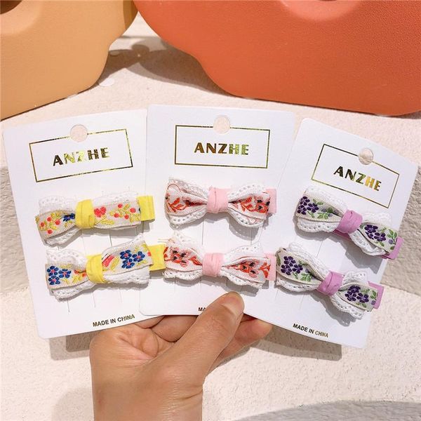 hair accessories 1 pair korean sweet girl baby duckbill clip fashion children's fresh cute embroidery floral bow hairpin, Slivery;white
hair accessories 1 pair korean sweet girl baby duckbill clip fashion children's fresh cute embroidery floral bow hairpin, Slivery;white