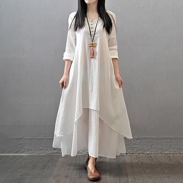 casual dresses 2021 summer literary maxi dress women loose long sleeve cotton linen boho irregular vestidos female, Black;gray
casual dresses 2021 summer literary maxi dress women loose long sleeve cotton linen boho irregular vestidos female, Black;gray