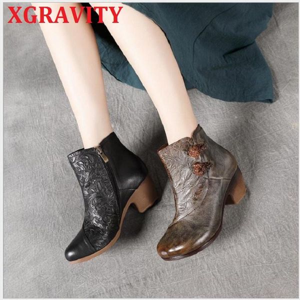 boots xgravity vintage mid heel pumps fashion women casual elegant hand-made genuine leather ethnic fretwork shoes 102, Black
boots xgravity vintage mid heel pumps fashion women casual elegant hand-made genuine leather ethnic fretwork shoes 102, Black
