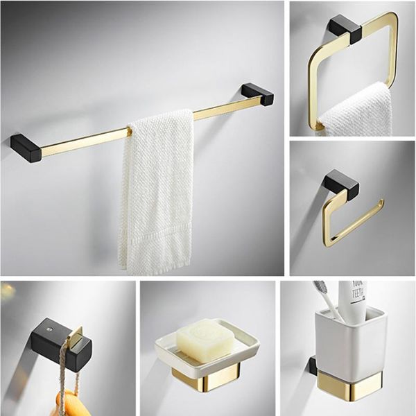 bath accessory set brass gold & black bathroom hardware towel hanger,towel holder,paper holder,towel ring,tooth brush holder
bath accessory set brass gold & black bathroom hardware towel hanger,towel holder,paper holder,towel ring,tooth brush holder