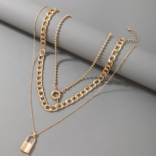 pendant necklaces huatang punk lock neckalce for women multilayer gold color heavy thick chain geomtric choker jewelry collar 17608, Silver
pendant necklaces huatang punk lock neckalce for women multilayer gold color heavy thick chain geomtric choker jewelry collar 17608, Silver