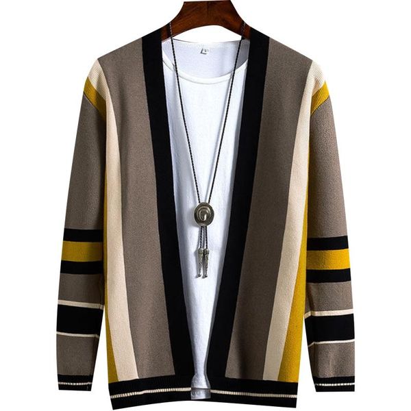 men's sweaters korean fashion stripe cardigan sweater winter knitted coats jacket loose casual men clothing vintage style, White;black
men's sweaters korean fashion stripe cardigan sweater winter knitted coats jacket loose casual men clothing vintage style, White;black