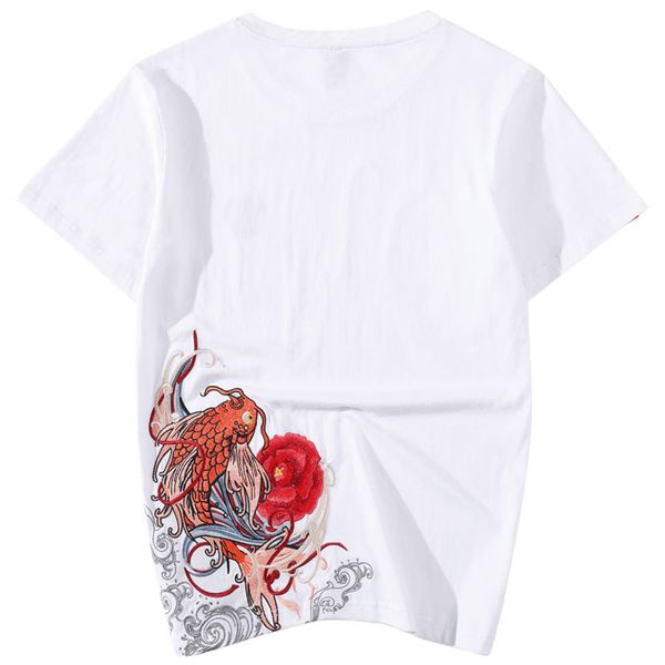 men's t-shirts men embroidery chinese animal short sleeve cotton breathable fish summer ops ees street fashion clothes male 2ow3, White;black
men's t-shirts men embroidery chinese animal short sleeve cotton breathable fish summer ops ees street fashion clothes male 2ow3, White;black
