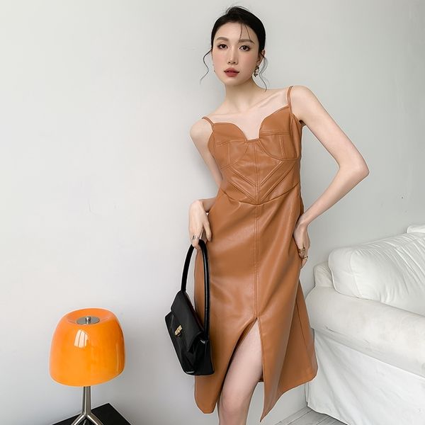 casual dresses spring summer 2021 women fashion faux leather front split backless tunic a line spaghetti strap slip ladies wywp, Black;gray
casual dresses spring summer 2021 women fashion faux leather front split backless tunic a line spaghetti strap slip ladies wywp, Black;gray