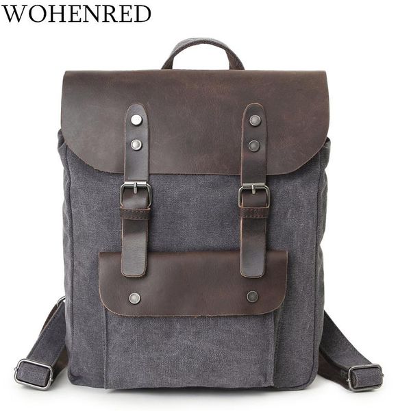 backpack vintage leather canvas men school bag military women rucksack male knapsack bagpack mochila 2021
backpack vintage leather canvas men school bag military women rucksack male knapsack bagpack mochila 2021