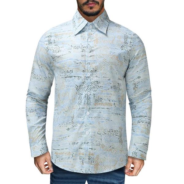 men's casual shirts feitong fashion shirt autumn winter geometry printed long sleeve turn-down collar blouse party, White;black
men's casual shirts feitong fashion shirt autumn winter geometry printed long sleeve turn-down collar blouse party, White;black
